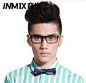 inmix音米白色眼镜架 复古眼镜框 近视男款潮大框眼睛框 近视眼镜 2024