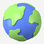 Globe, environment png icon sticker, 3D rendering, transparent background