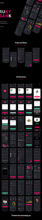 #APP模板#
酷黑时尚金融钱包管理交易预算等app ui源文件sketch xd模板