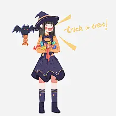 手绘万圣节女巫歌唱插画高清素材 万圣节 女巫 手绘 歌唱插画素材 免抠png 设计图片 免费下载