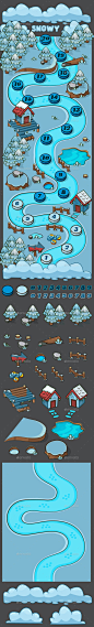 Snowy Forest Game Level Map - Backgrounds Game Assets