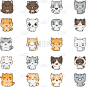 可爱的,猫,狗,动画片,个性,宠物,图像,哺乳纲,收集,爱