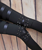 FLE29 Sexy Gothic Punk Rave Rock Sexy Studs Knee Blk Rivet Leggings Tight Pants | eBay