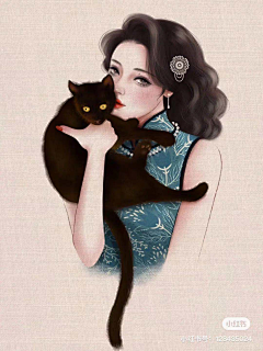 橙橙子~采集到旗袍\欧美\复古