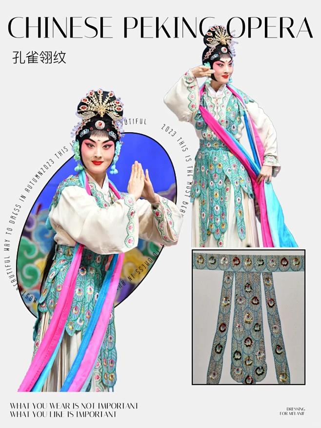 京剧戏服篇丨从戏服看传统纹样之孔雀翎纹 - 小红书