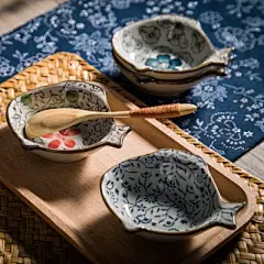 时尚创意小碟子盘子陶瓷日式韩式可爱小鱼酱碟醋碟酱油味碟-淘宝网