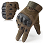 Awesome JIUSY Rubber Hard Knuckle Full Finger Motorcycle Gloves