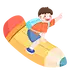 千库网_开学季学生学校开学坐飞机男孩_元素编号12892276