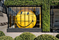 The giant inflatable smiley in the window of Anya Hindmarch Melrose Place, LA.