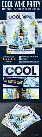 Cool Wine Party Flyer Template - Clubs & Parties Events #采集大赛#