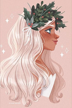 蘑菇啦采集到人物插画欧美