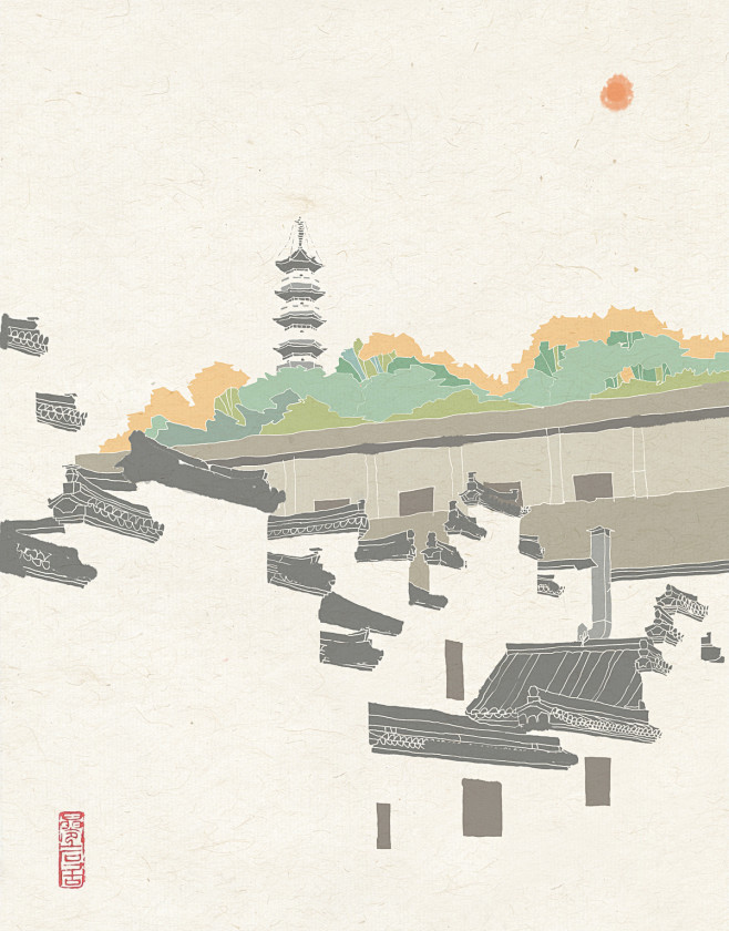 老城区_石X叁__插画师作品_涂鸦王国g...