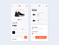 Sneaker Store - Product & Cart Page cart sneakers mobile app ux ui ecommerce product page design