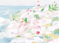 【分享】诗一般的春天·韩国包装设计_插画 : 这是梦妆另一个系列的包装，柔软而又有力的插画表现，让人赏心悦目。 很妙的是，它的插画里都有关于韩国的建筑，从插画的建筑，花卉，层次分明，画面丰富，热情奔放的画面扑面而来。这个手霜系列的插画包装设…