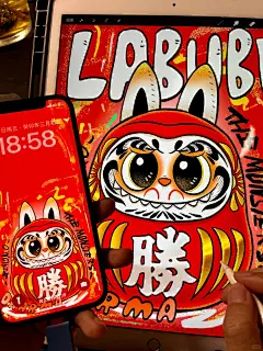 Labubu必胜达摩壁纸_1_买菜做饭的煮夫_来自小红书网页版