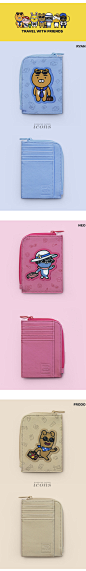 韩国KAKAO可爱卡通轻薄便携拉链卡包手拿女士零钱包卡套名片夹包-淘宝网