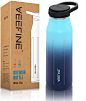 Amazon.com : VEEFINE Water Bottle Vacuum Insulated Stainless Steel Water Bottles Keep Cold Hot Leak Proof Groove Thermos Wide Mouth Lid BPA Free Powder Coating Sweat Free for Camping Hiking Yoga and Gym, 32oz : Sports & Outdoors