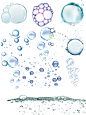蓝色水泡透明水气泡素材.png