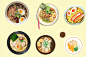 复古手绘水彩日式日本拉面PNG免抠图片菜单价目表海报设计素材图 | 设汇