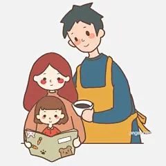 元旦时节一家三口团圆读书图片大小3000x3000px 图片尺寸893.27 KB 来自PNG搜索网 pngss.com 免费免扣png素材下载！拜年#壁纸#插画#传统习俗#欢庆#家人#节日#卡通风#卡通手绘#可爱#暖色系#童话风格#团聚#