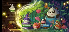 欧美卡通插画风小游戏界面：兔子大冒险