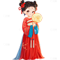 服饰系列卡通可爱风Q版穿汉服女生