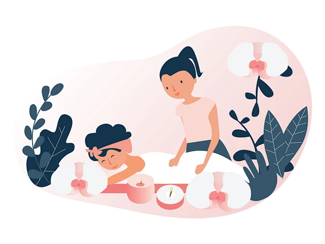 spa illustration illustration flat illustration vector@山卡拉叔叔-花瓣网