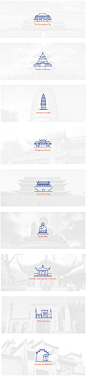 中國古建築ICON設計 : Designed by Xianwen Wei | Behance DOWNLOAD FROM HERE on…