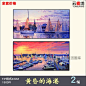 黄昏海港油画图片 大海帆船高清电子图素材装饰画素材图片图库-淘宝网