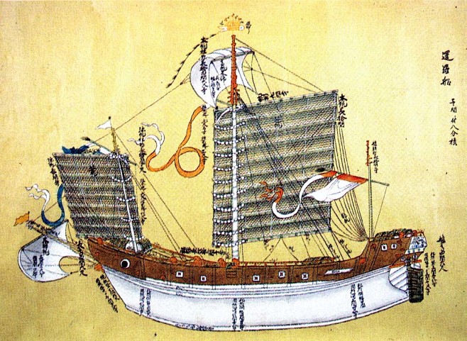 研究古代东亚船只的绝好资料:《唐船之图》..._历史研究吧_百度贴吧