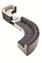 Sectional curved garden sofa CIRCLE BELT by Varaschin