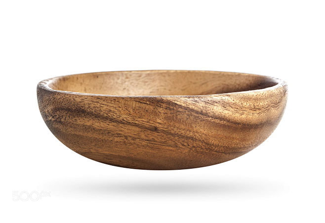 Wooden bowl isolated...