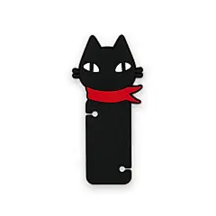 韩国Cherrycat-带红围巾的猫咪轻便时尚耳机绕线器 黑色