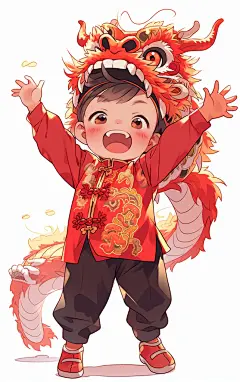 红色可爱龙宝宝元素素材图片