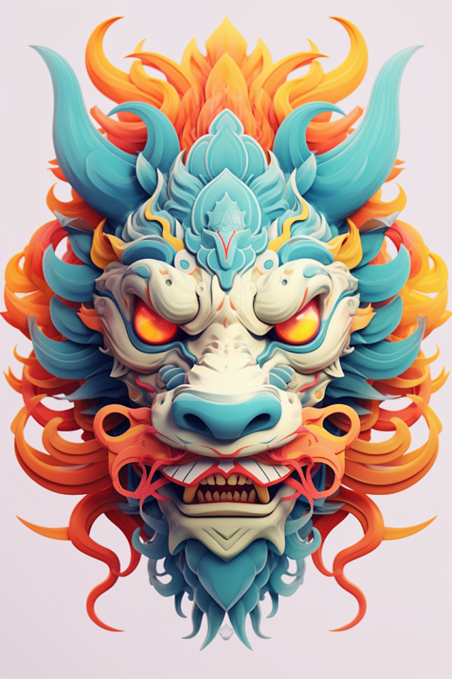 2024龙年龙头中国龙新年插画元素