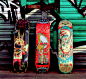 Skateboards illustration : Artwork for the Border brand