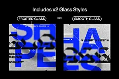 210411 透明磨砂亚克力玻璃形状海报背景纹理水印平面设计PS素材  (2)