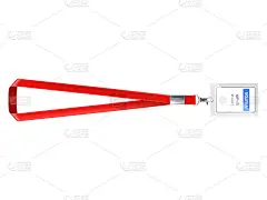 红色系带的空白塑料身份证
