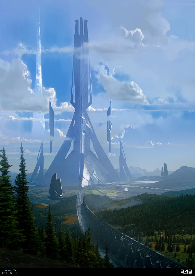 Halo Infinite Silent auditorium Forerunner structure图片_场景_近未来图片素材-花瓣网