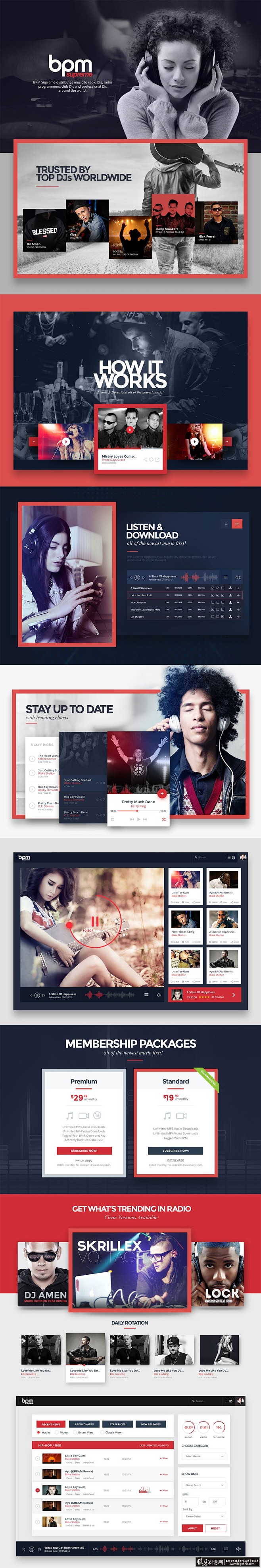UI/APP/酷站 音乐网站设计 音乐网...