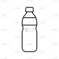 塑料瓶矢量插图，线条样式图标