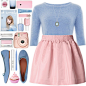 A fashion look from January 2016 featuring blue sweater, RED Valentino and ballet flats. Browse and shop related looks.