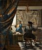 维米尔《维米尔的画室》图片_风景油画作品-荷兰_正信艺术网