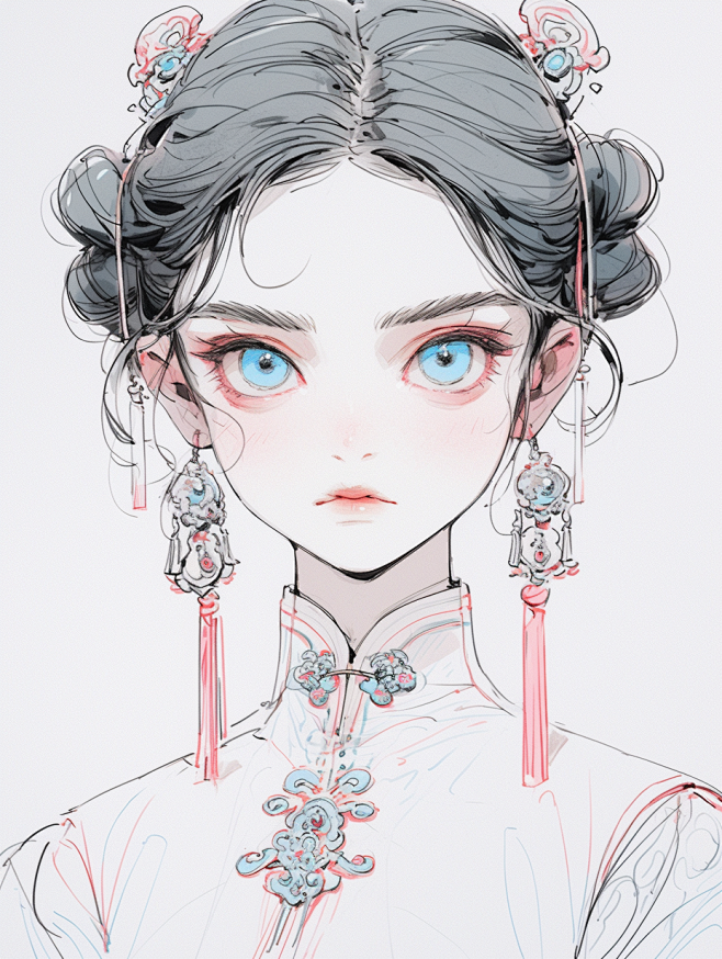 插画人物线稿参考图集 卡通插画原画设计素...