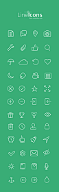 Free Line Icons for Web and UI Designs APP常用线性图标设计