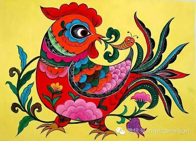 刘琴十二生肖农民画作品