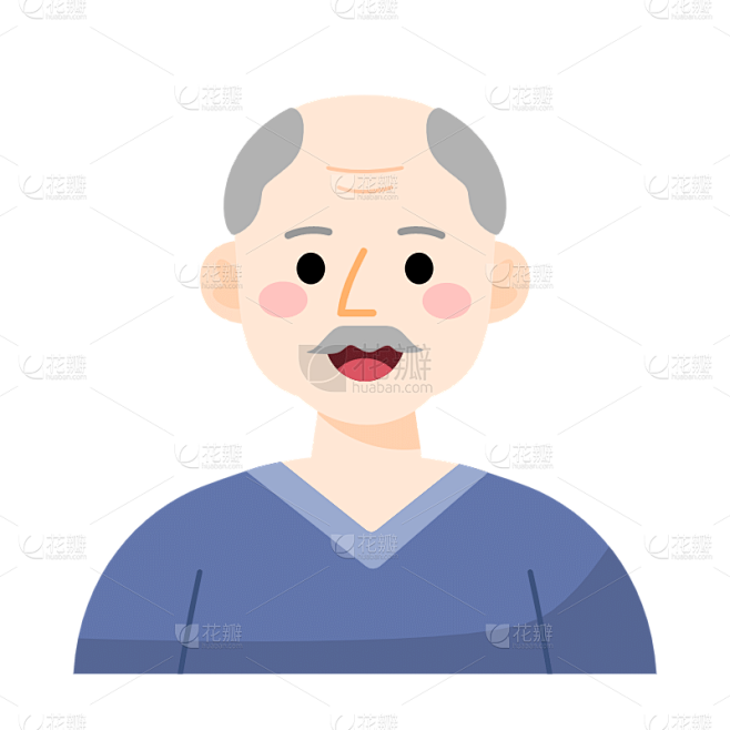 icon-人物头像元素-老爷爷