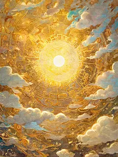 碧瓦朱甍倚太清， 祥云如絮绕飞甍。 金辉破雾穿疏棂， 丹楹绣栱映朝晴。 祥光霭霭浮瑞气， 绮窗玲珑透曦照。 恍若仙居凌波起， 瑶台阆苑梦中尘。 #奇域AI  #奇域AI东方巡游  #天宫  #金色  #金色系  #宫殿  #云层  #金光  #彩虹色  #糖果色  #宫殿  #山水  #仙境  #古诗配画  #氛围感  #梦幻  #唯美  #美景  #风景  #美图  #光影  #东方美学  #中式美学  #场景  #场景插画  #插画  #山水插画  #风景插画  #壁纸  #手机壁纸  #数字艺术  