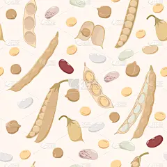 四方连续纹样,豆科植物,扁平化设计,豆,农业,蔬菜,素食,清新,食品,壁纸