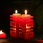 婚庆结婚用品蜡烛浪漫欧式创意洞房中式婚礼红色双喜蜡烛g